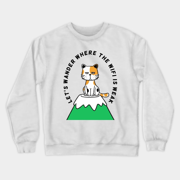 Mountain Cat Crewneck Sweatshirt by Onefacecat